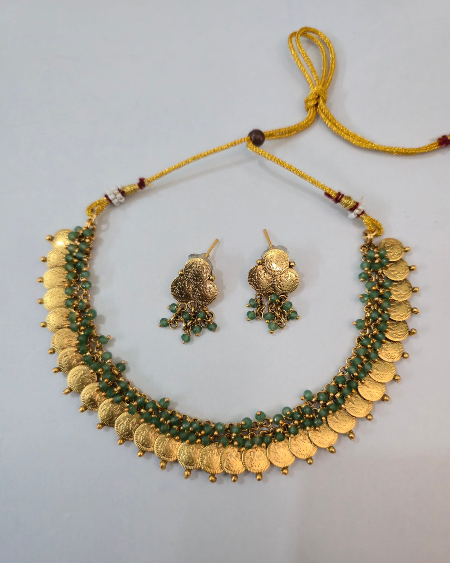 Coin Bead Layer Necklace Set