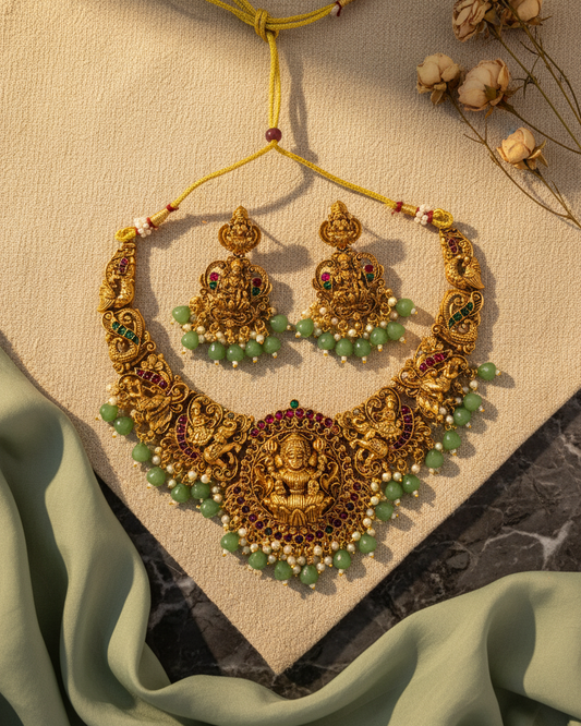 Lakshmi Nritya Temple Necklace Set