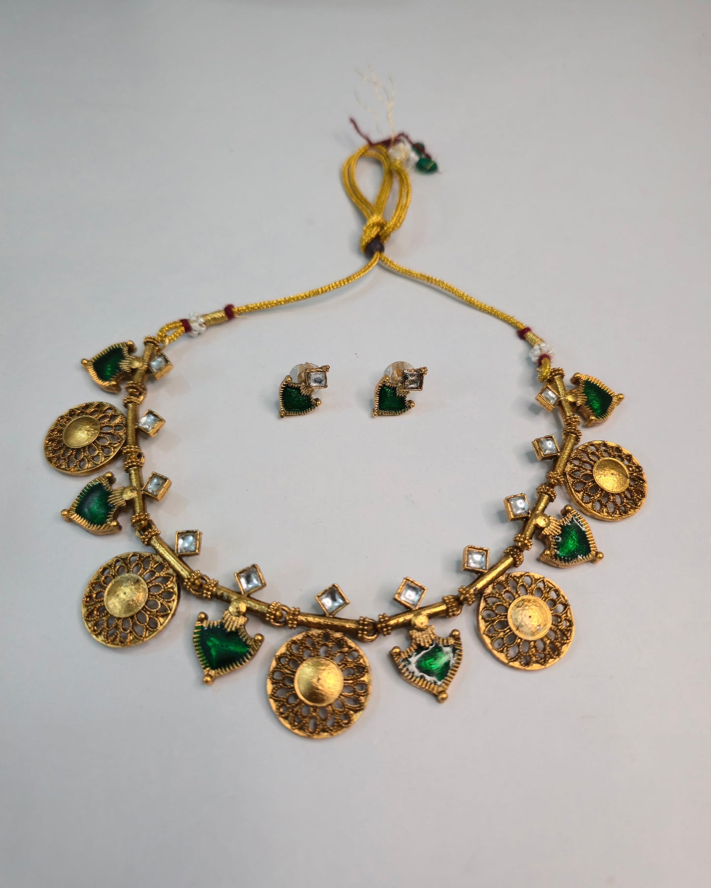 Emerald Coin Necklace Set