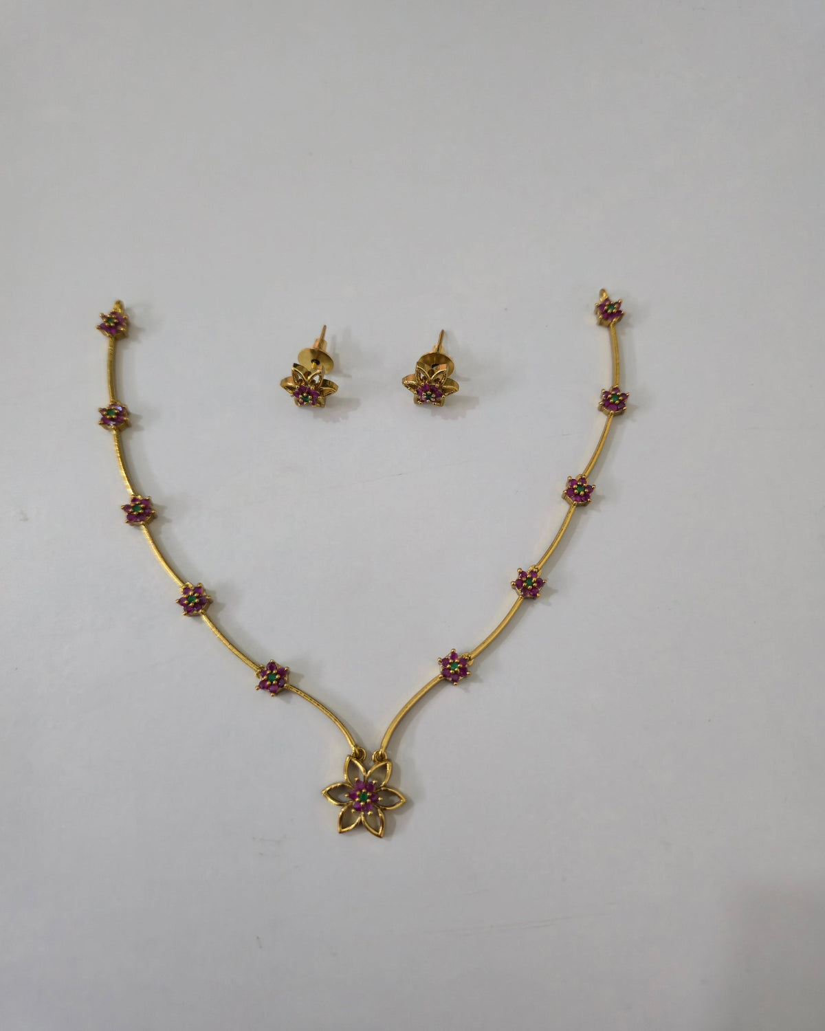 Mallika Floral Necklace Set