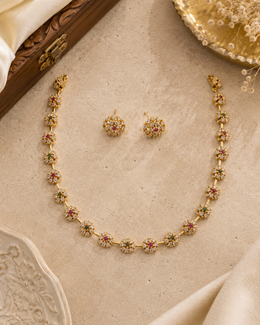 Varnika Multi Color Floral Necklace