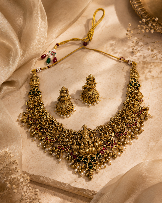Lakshmi Mayura Necklace Set