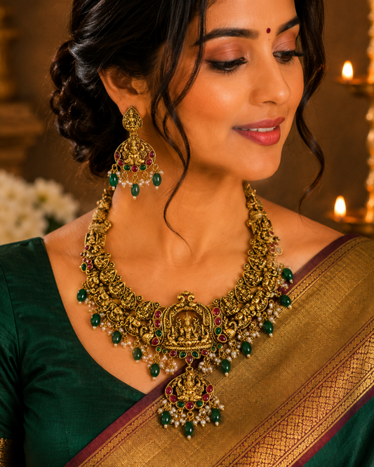 Vaidehi Temple Necklace Set