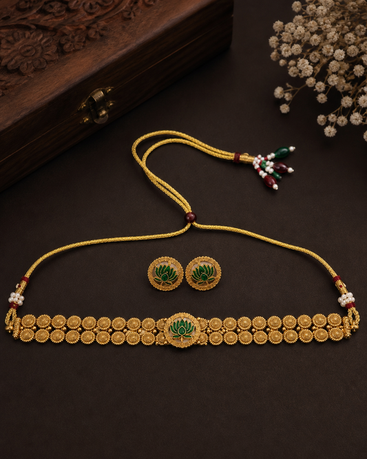 Lotus Coin Choker Set
