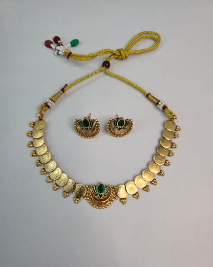 Coin Lotus Necklace Set