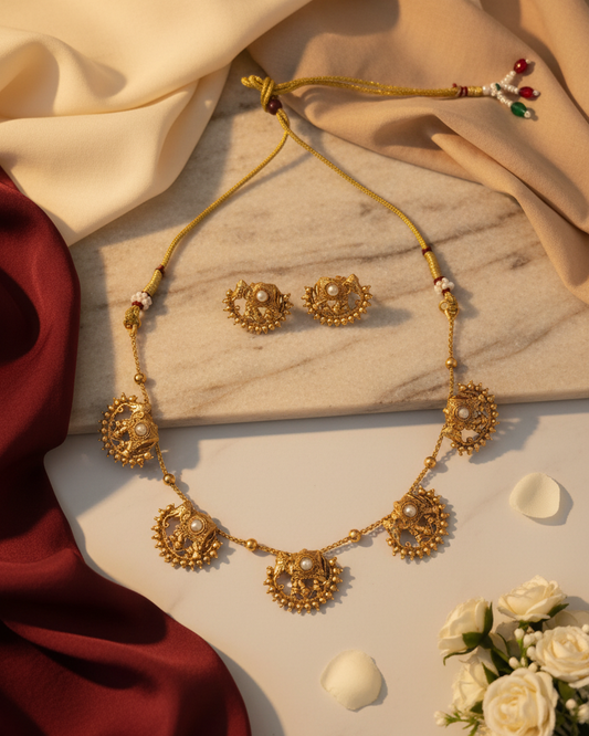 Pearl Motif Necklace Set