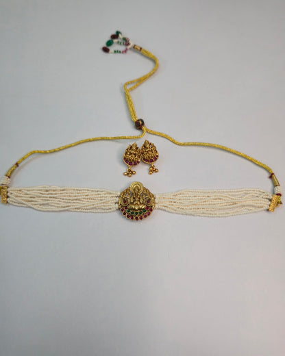 Antique Lakshmi Pearl Choker Set