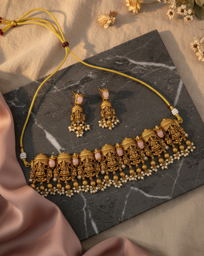 Lakshmi Dome Pearl Choker Set
