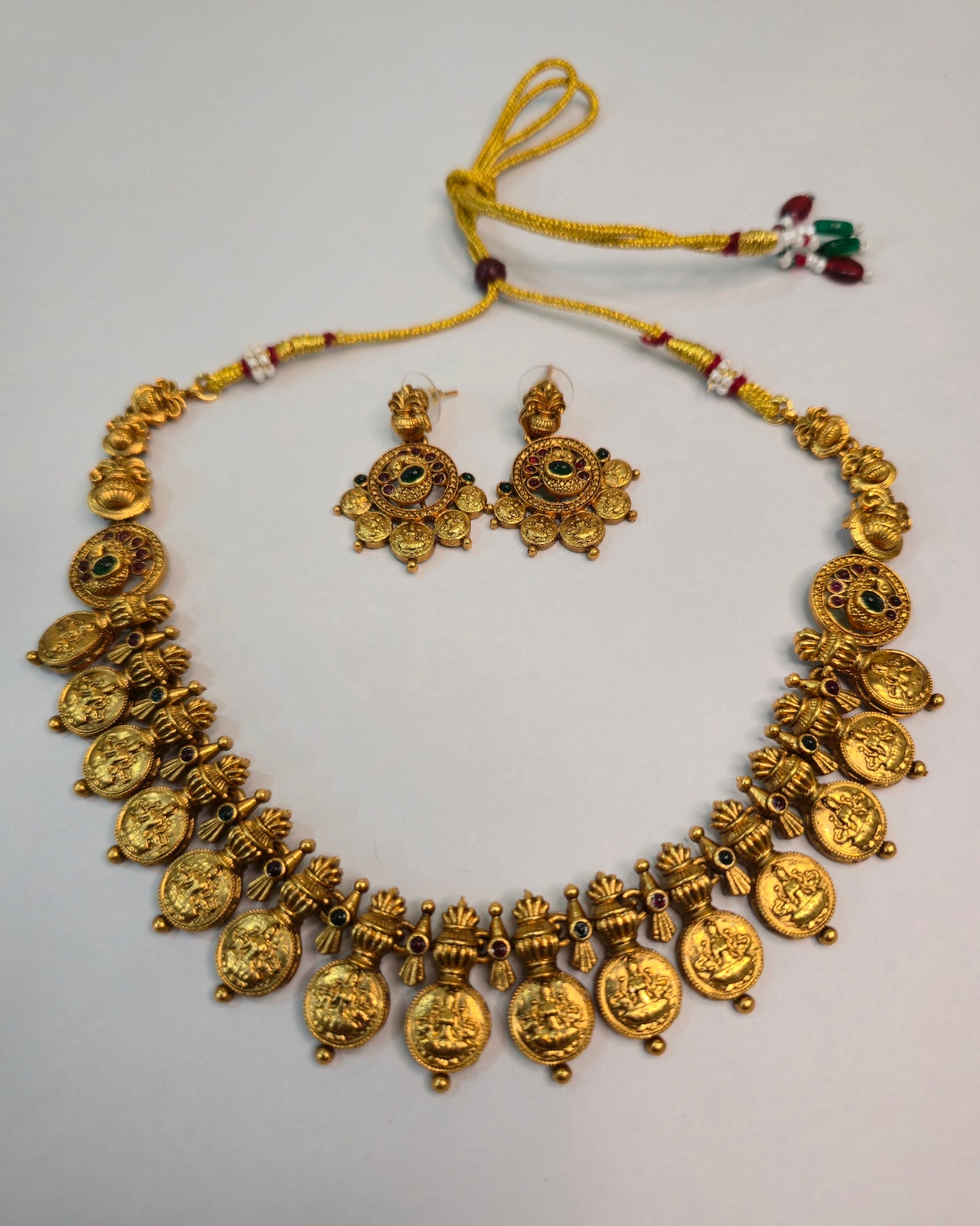 Lakshmi Coin Drop Necklace Set