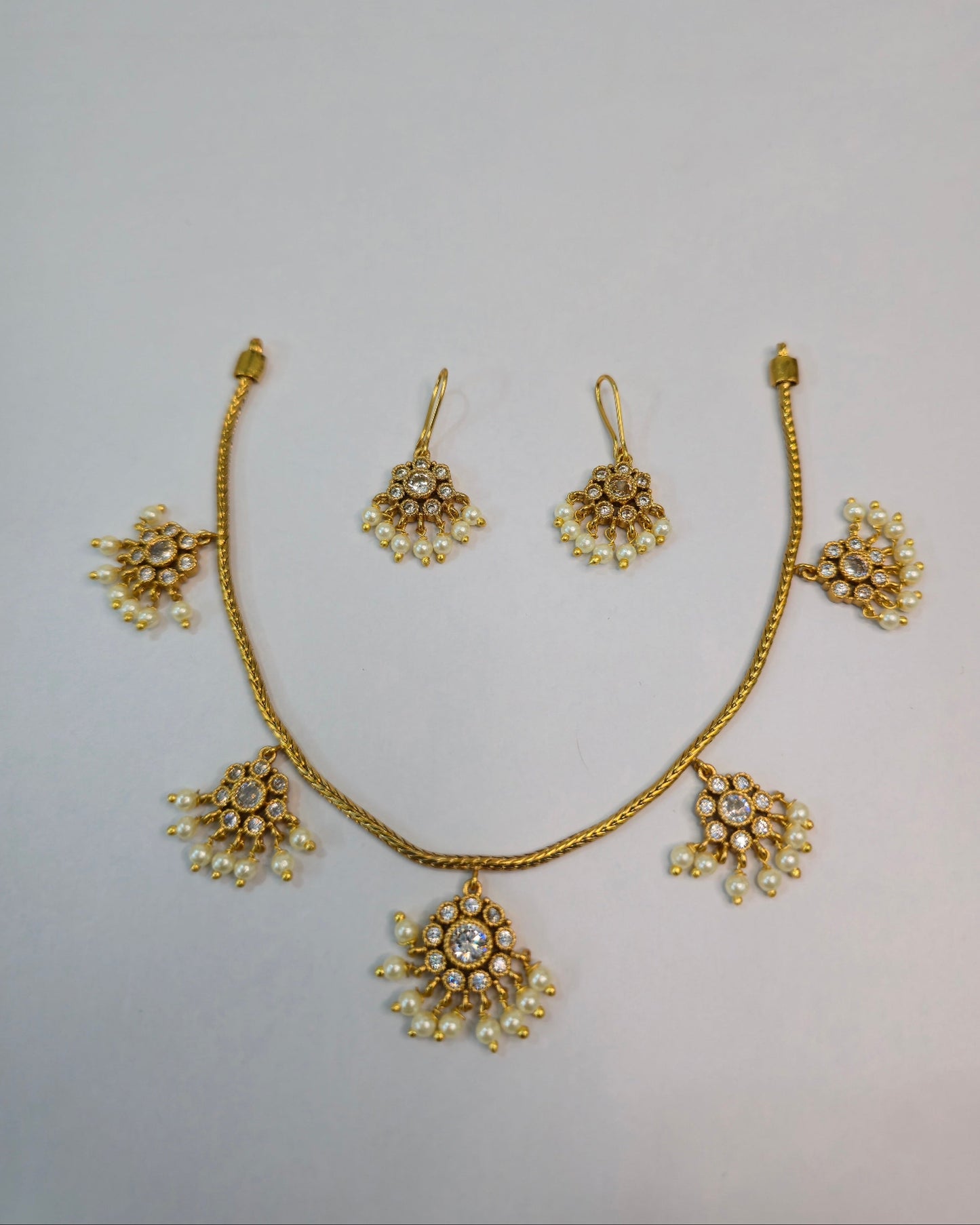 Crystal Drop Pendant Necklace Set