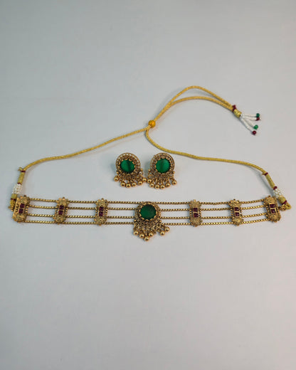 Green Layer Choker Set