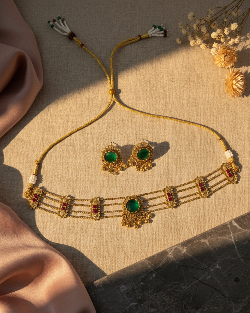 Green Layer Choker Set