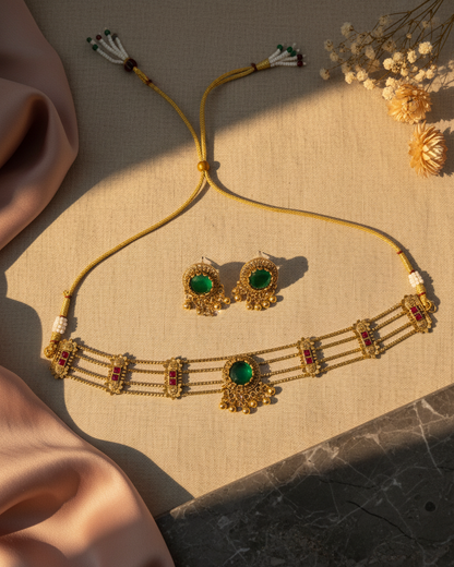 Green Layer Choker Set