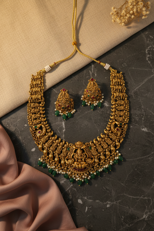 Lakshmi Peacock Necklace Set