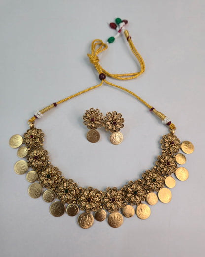 Pushpa Kasu Necklace Set
