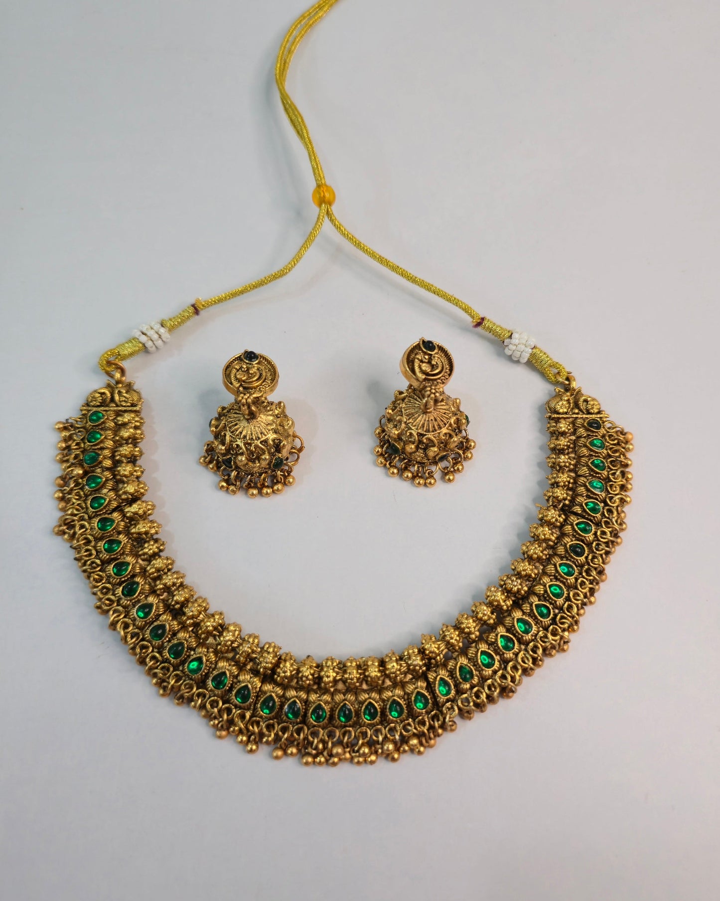 Emerald Drop Temple Necklace