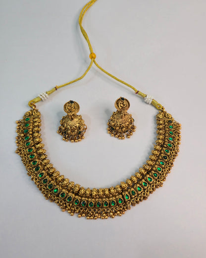 Emerald Drop Temple Necklace
