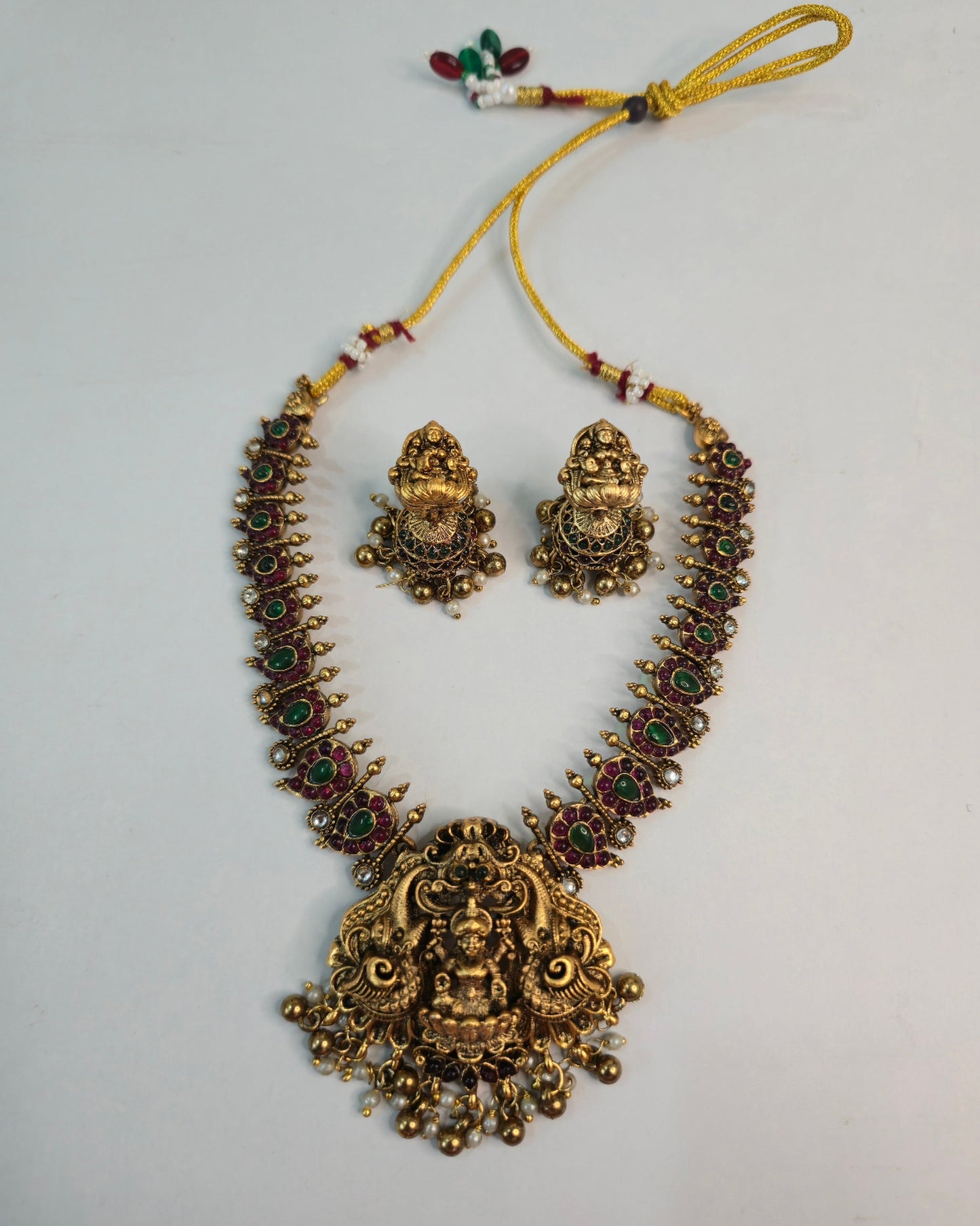 Ruby Emerald Lakshmi Necklace