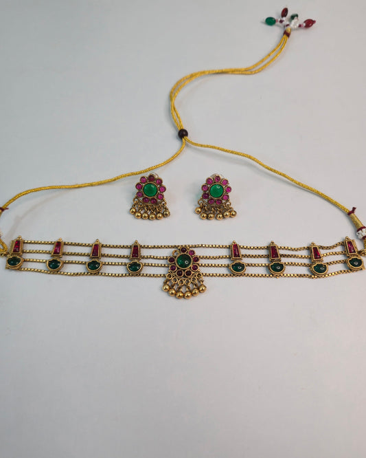 Ruby Emerald Chain Choker
