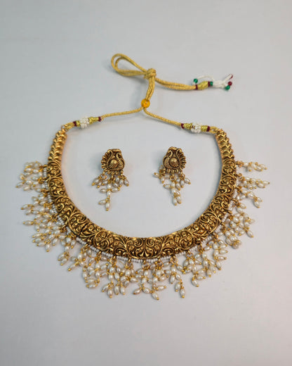 Pearl Fringe Antique Necklace