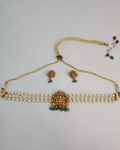 Pearl Lakshmi Temple Choker