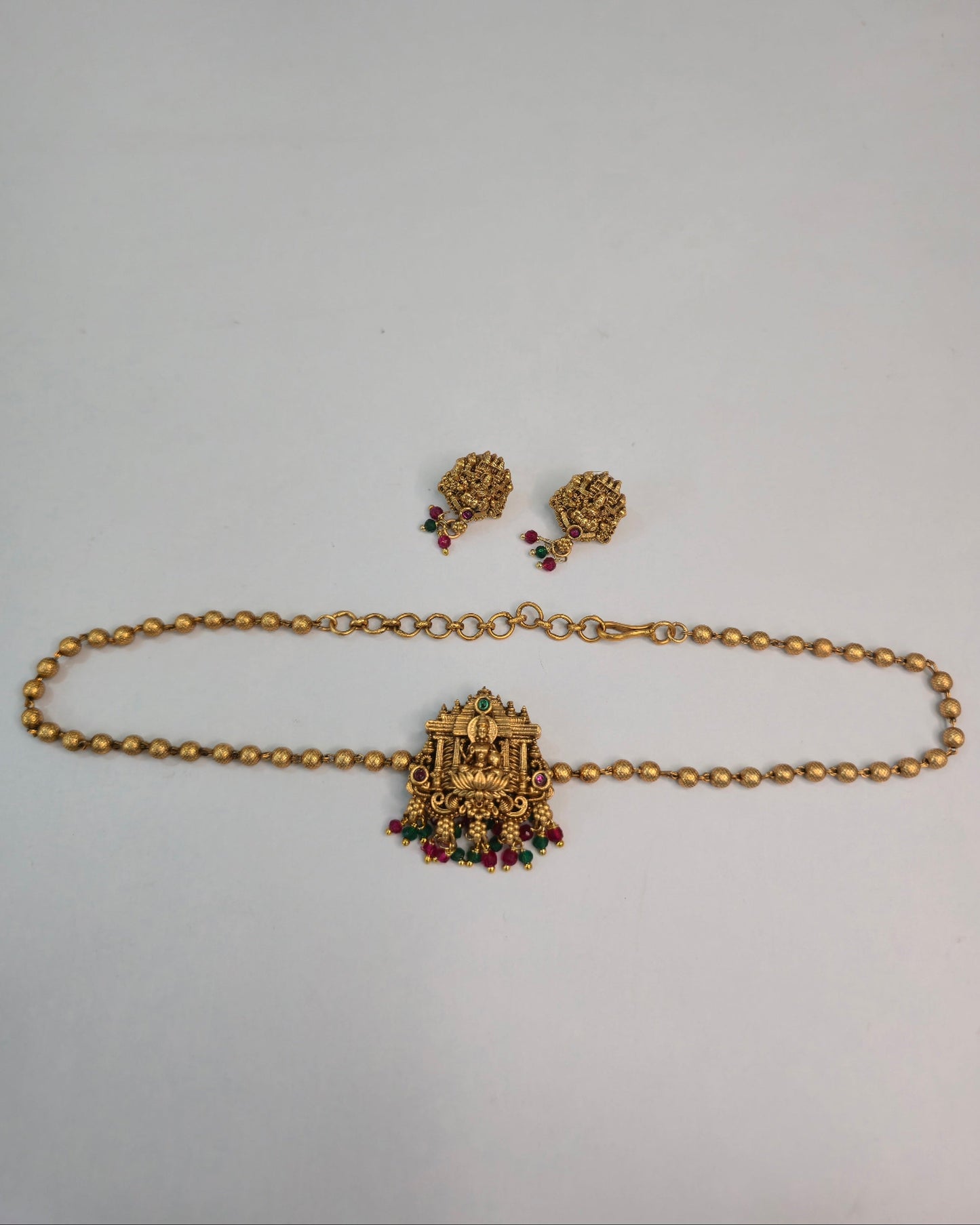 Temple Bead Lakshmi Choker Set
