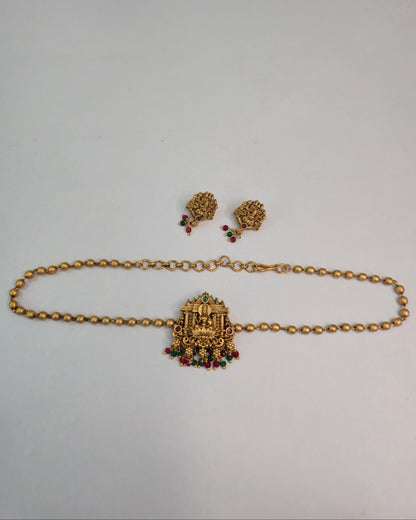 Temple Bead Lakshmi Choker Set