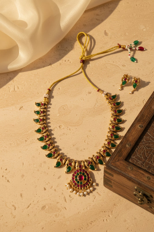 Mayura Pearl Pendant Necklace Set