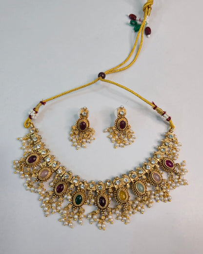 Navika Multistone Necklace Set