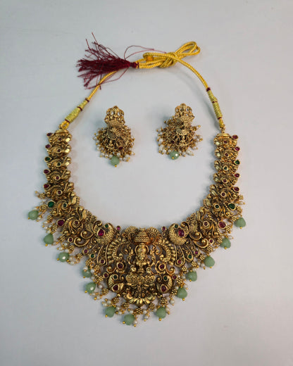 Vaibhavi Lakshmi Temple Necklace Set