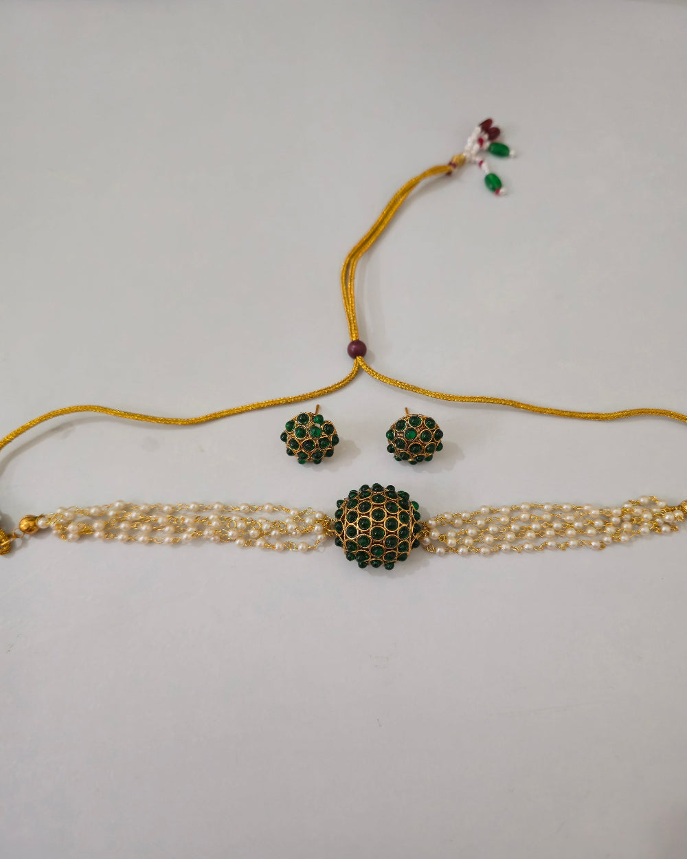 Meera Green Pearl Choker Set
