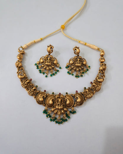 Vasudha Lakshmi Temple Necklace Set