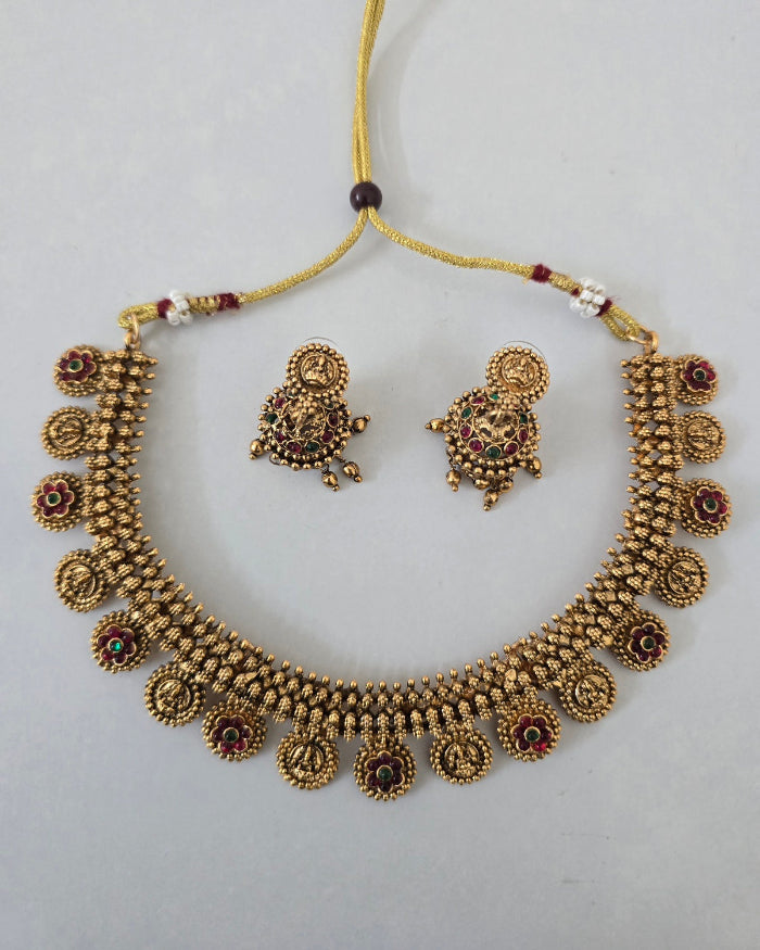 Lakshmi Coin Temple Necklace Set