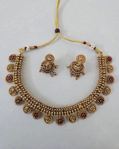 Lakshmi Coin Temple Necklace Set