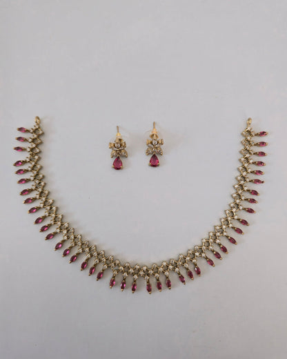 Meher Ruby Drop Necklace Set