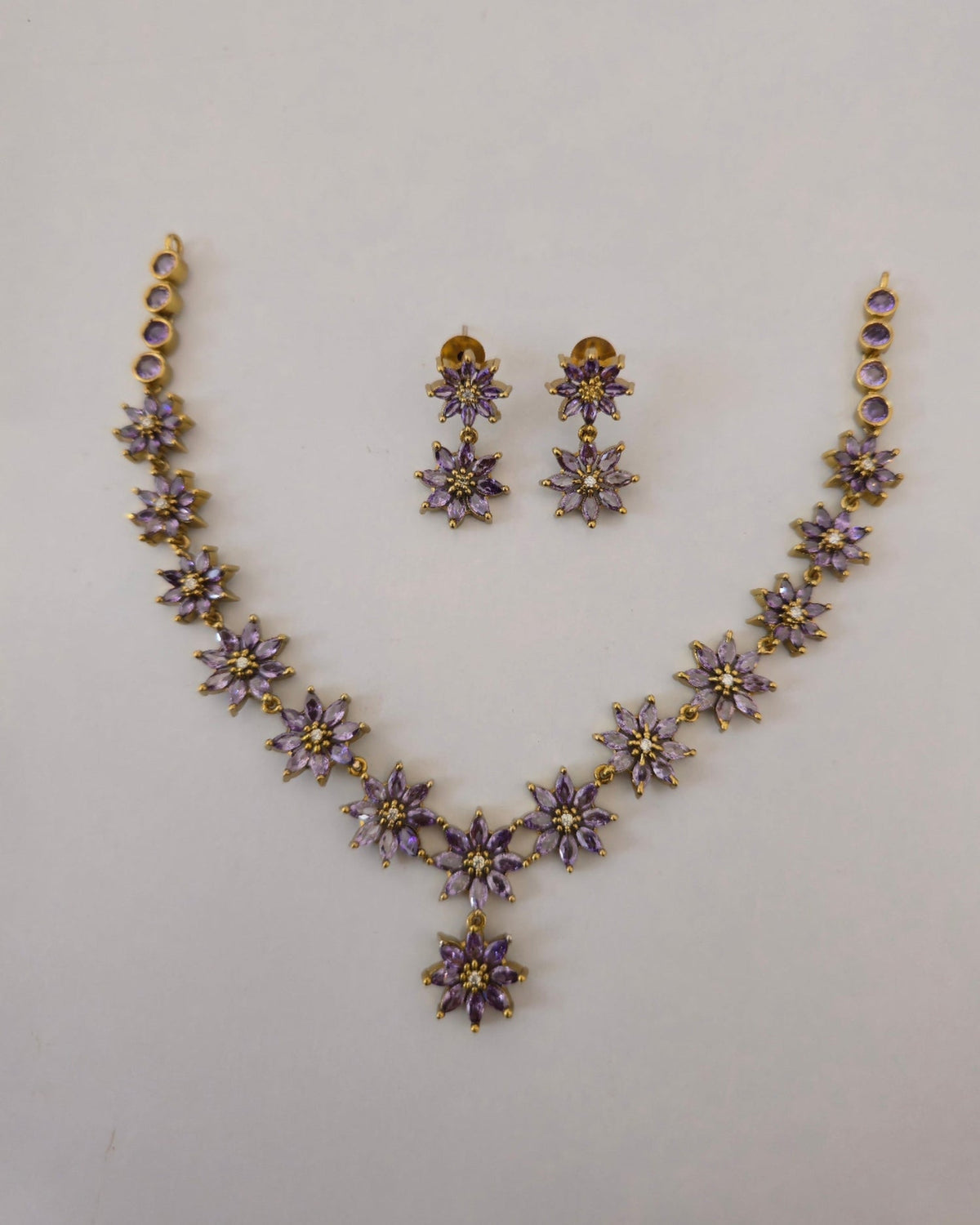 Lavanya Lavender Bloom Necklace Set