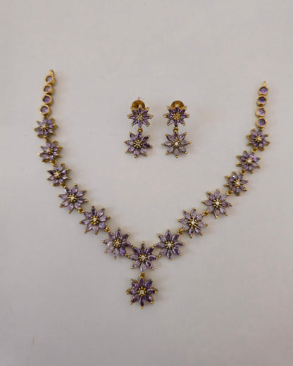 Lavanya Lavender Bloom Necklace Set
