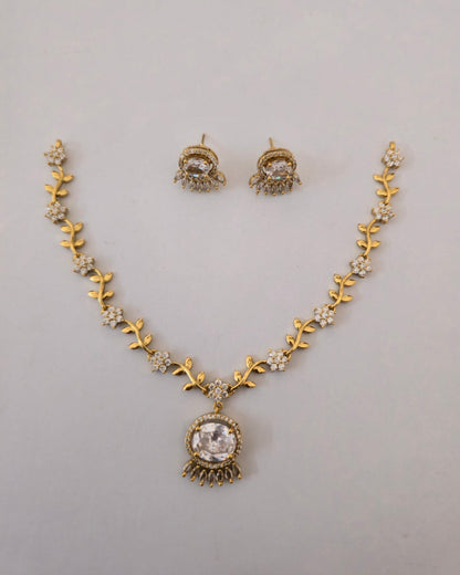 Elara Floral Drop Necklace Set