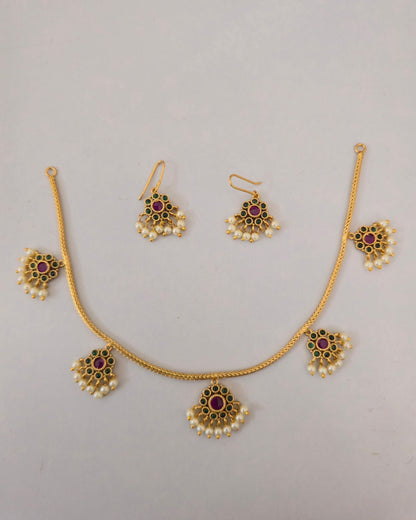 Meera Multi Color Drop Necklace Set