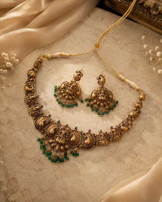 Vasudha Lakshmi Temple Necklace Set