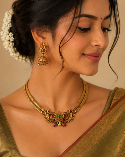 Mayura Screw Hasli Necklace Set