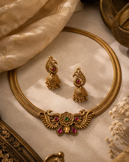 Mayura Screw Hasli Necklace Set