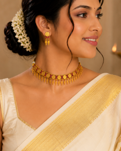 Madhavi Elakkathali Choker Set
