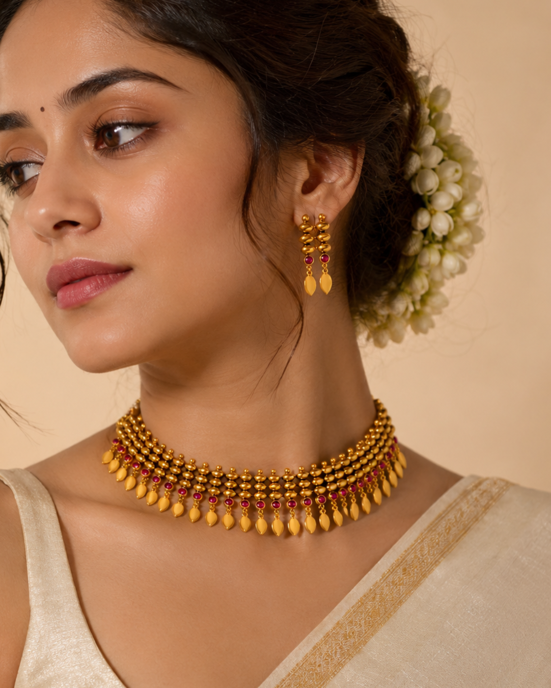 Manjari Elakkathali Choker Set