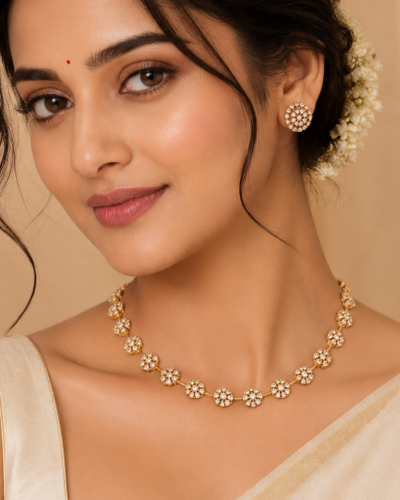Varnika White Floral Necklace