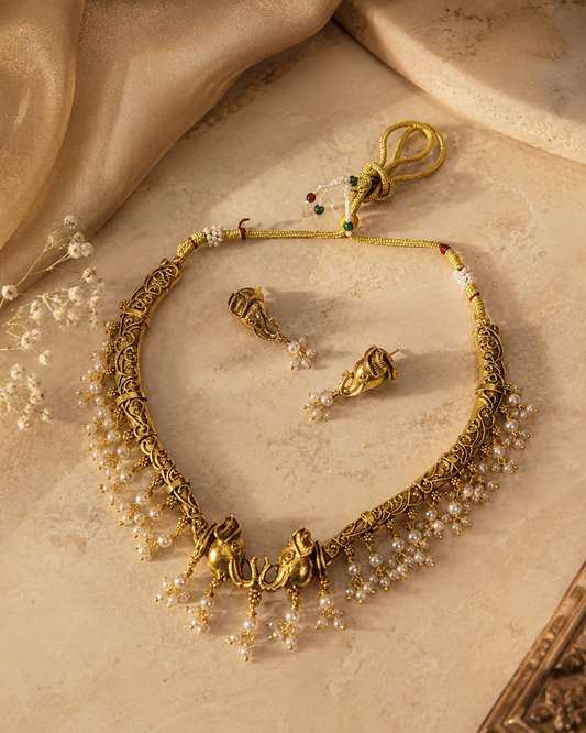 Gajini Pearl Necklace Set