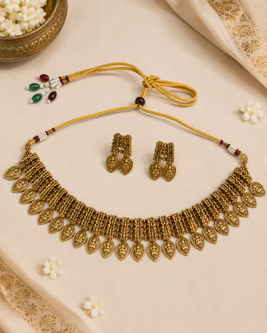 Varnika Temple Fringe Choker Set