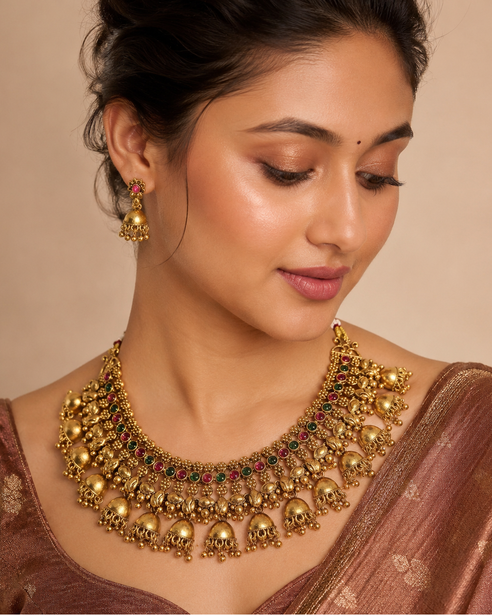 Mrinalini Jhumka Necklace Set