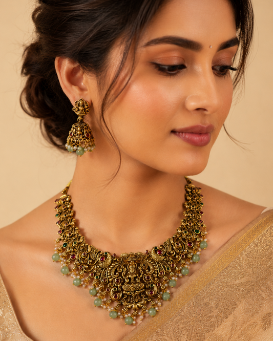 Vaibhavi Lakshmi Temple Necklace Set