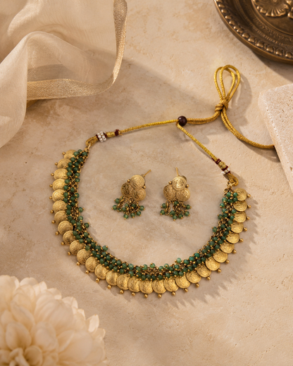 Coin Bead Layer Necklace Set
